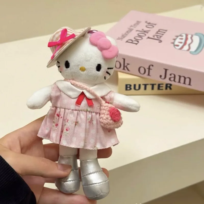 Sanrio perna longa menina estilo antigo médio chaveiro de pelúcia pingente mochila diária acessórios de moda personalizados