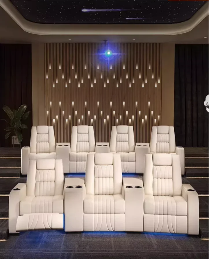 New villa home theater sofa private luxury video room video room electric function viewing seat