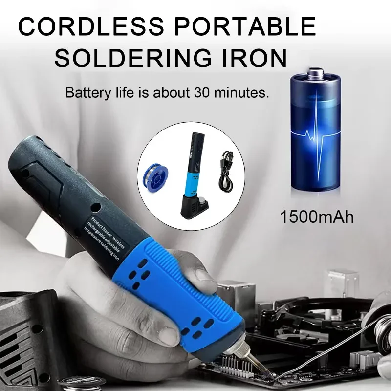 USB Cordless Electric Soldering Iron Portable Welding Pen Lithium Battery Rechargeable Internal Heating Solder Iron Welding Tool