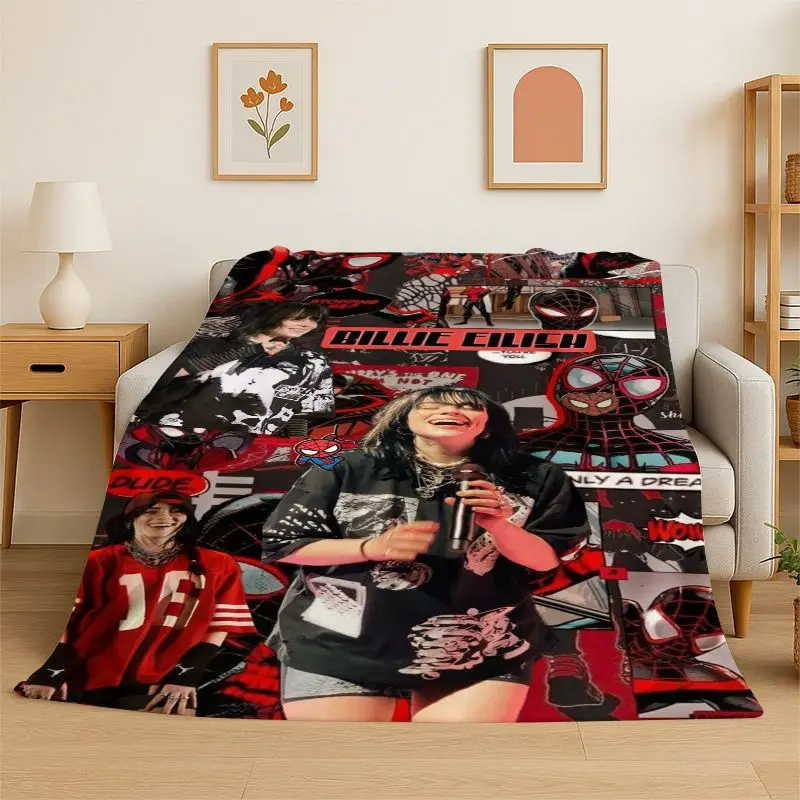 Famous Singer Billie Eilish Star Soft Flannel Throw Blanket,Warm Cozy Blanket for Bed,Couch,Sofa,Bedroom,Living Room,Travel