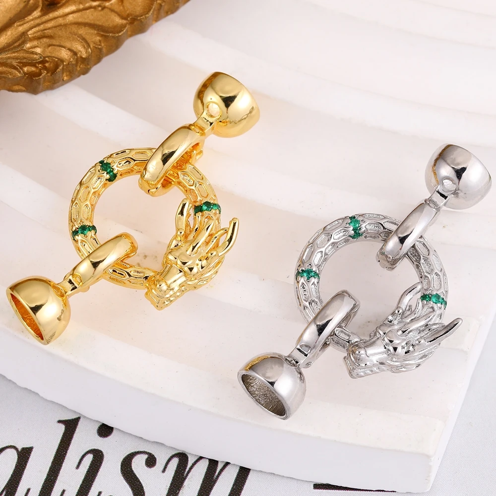 Juya DIY 18K Gold Plated Connector Accessories Decoration Fastener Closure Lock Clasps For Women Luxury Beadwork Jewelry Making