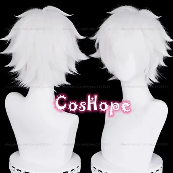 Lu Guang Cosplay Perücke 36 cm kurze krause Kaneki Ken Perücke Silber weiße Perücke Cosplay Anime Cosplay Perücken hitzebeständige synthetische Perücken