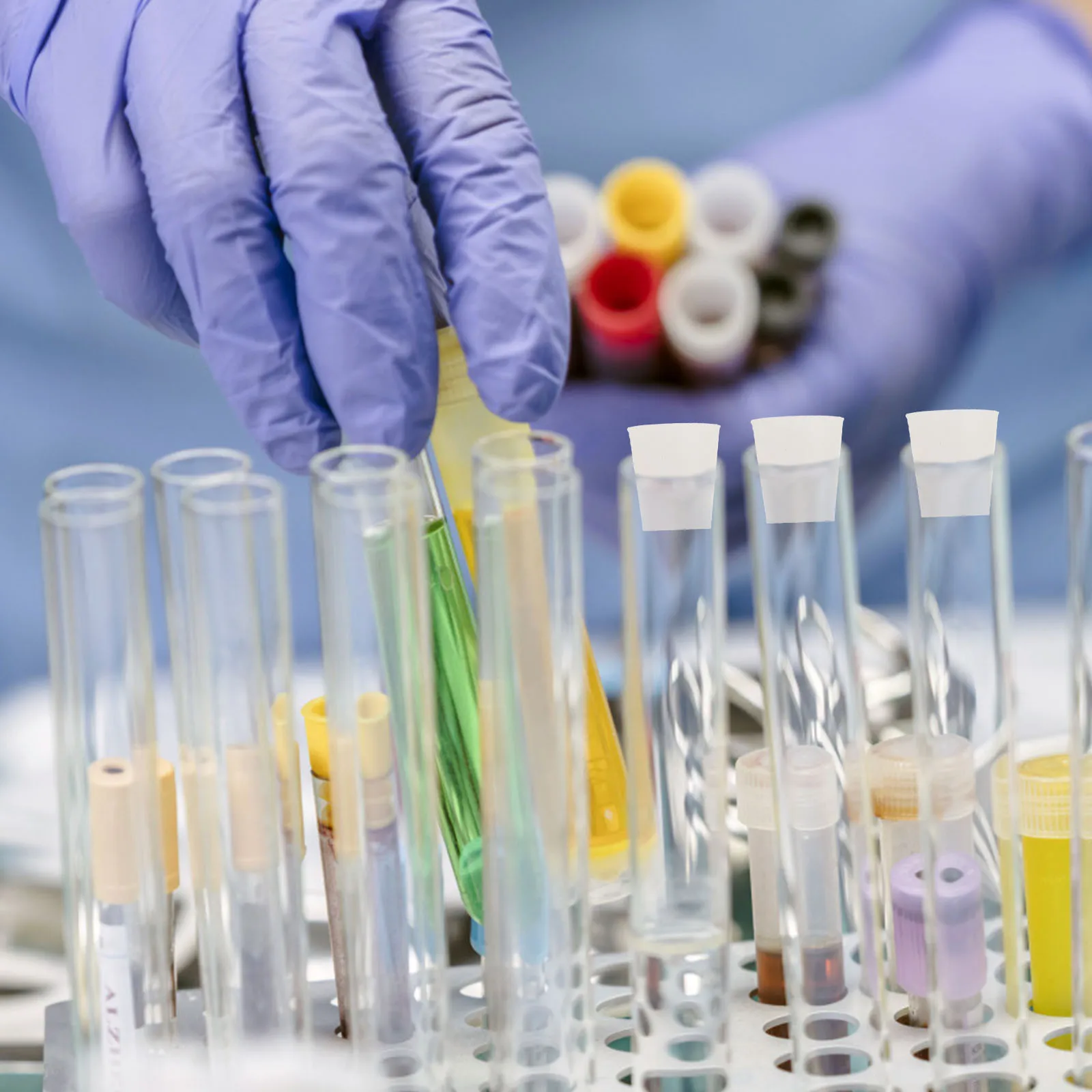 

5pcs Food Grade Durable Sealing White Lab Caps For Test Tubes Food Storage Reusable Lids Non Toxic Material Easy Carry Compact