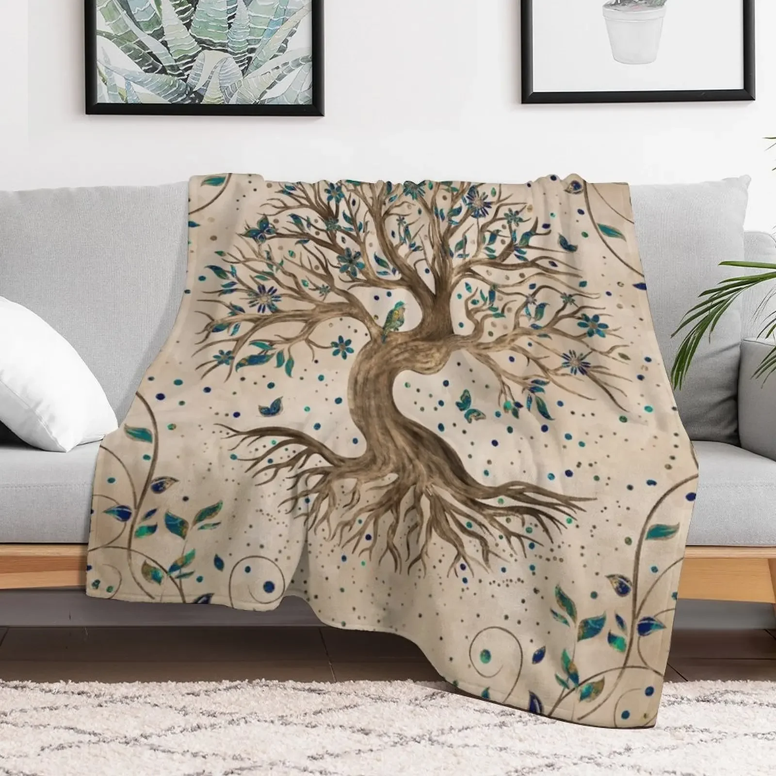 Tree of Life - Yggdrasil Throw Blanket Soft Polar Flannels Travel Blankets