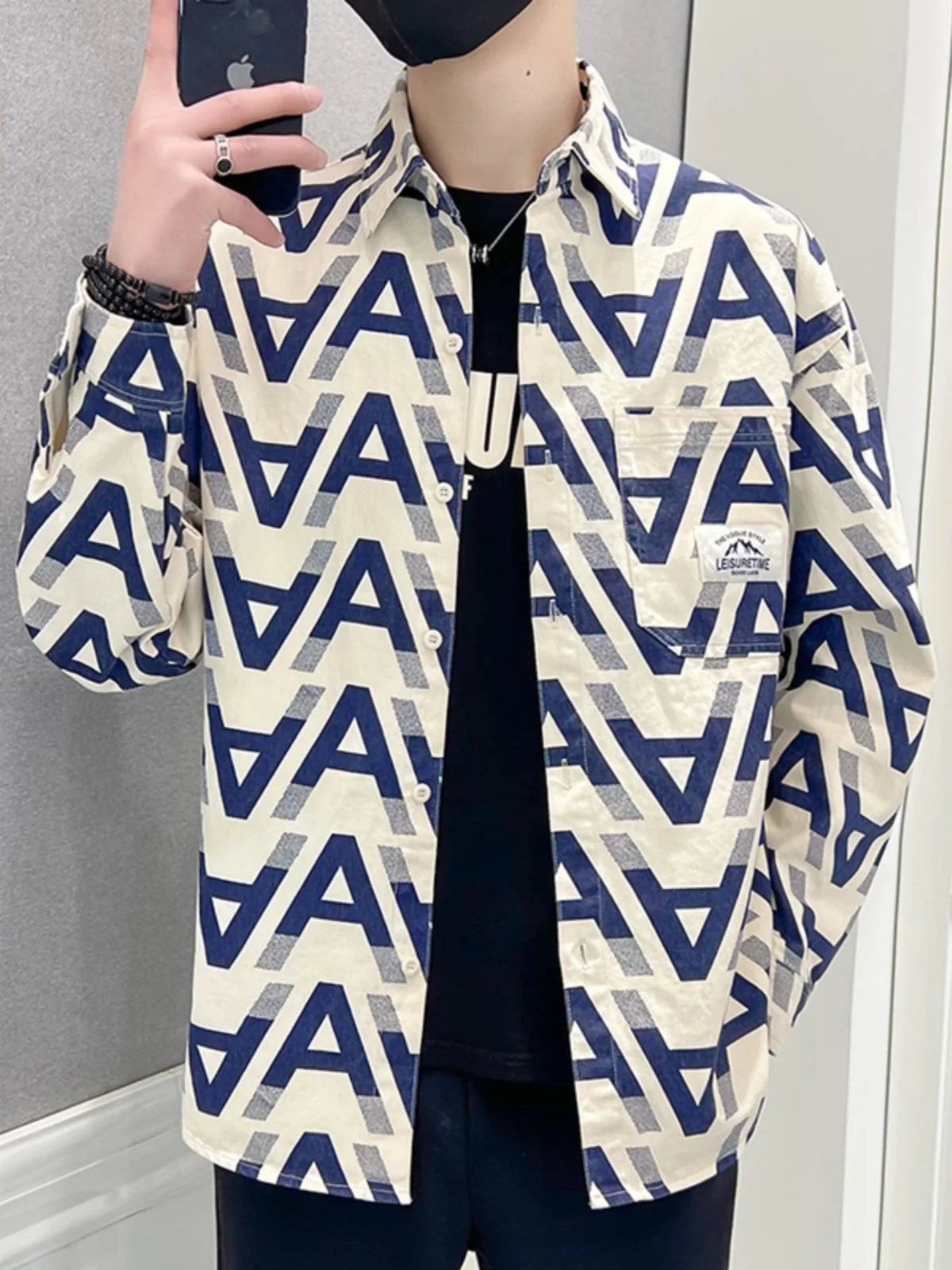 

Pure Cotton Busin Casual irt Men's Long Sve Autumn New Sle Stand Fit Youth Faionable Cheered Dr irt