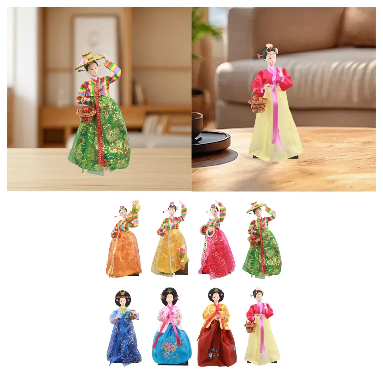 Korean Hanbok Doll Geisha Kimono Figurine 30cm Unique Toy Vintage Style Novelty