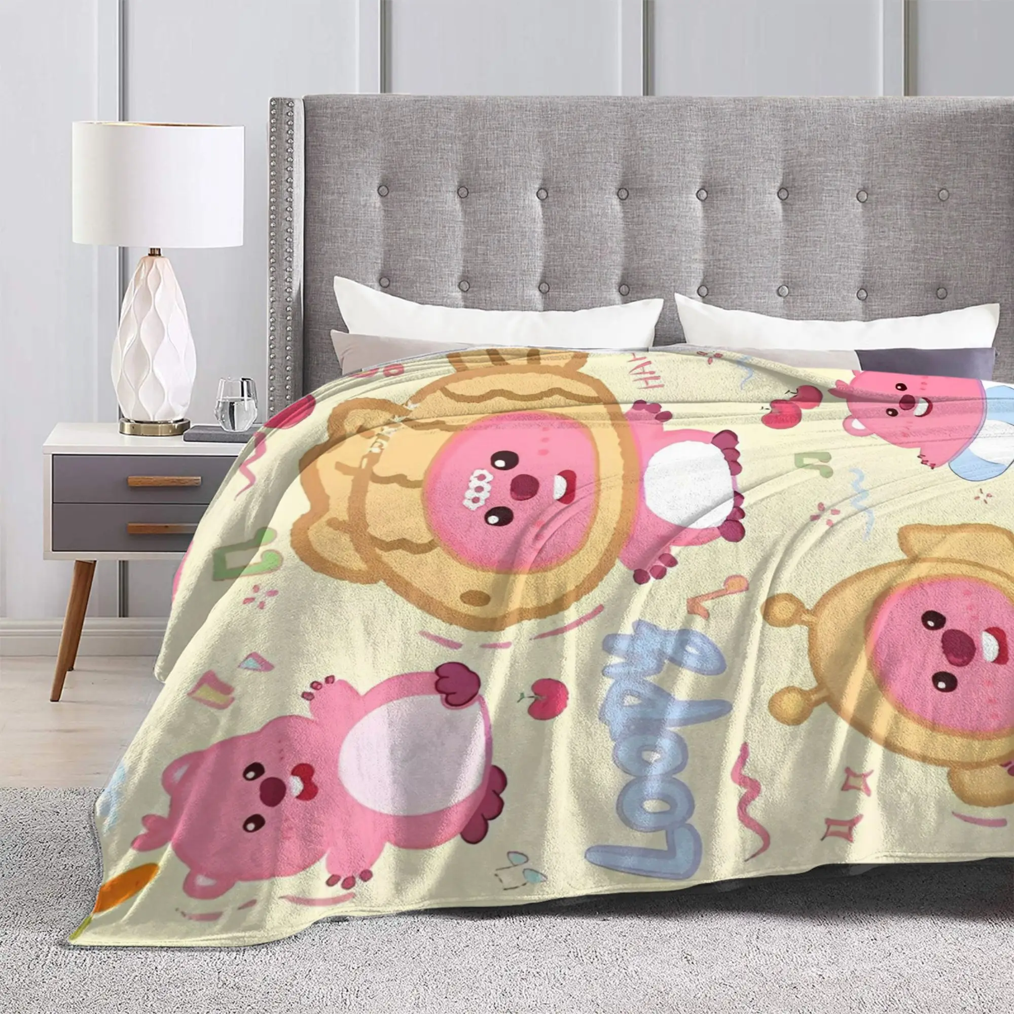 Cute Loopy Pororo Blankets Beaver Flannel Funny Warm Throw Blanket for Bed Sofa Spring Autumn