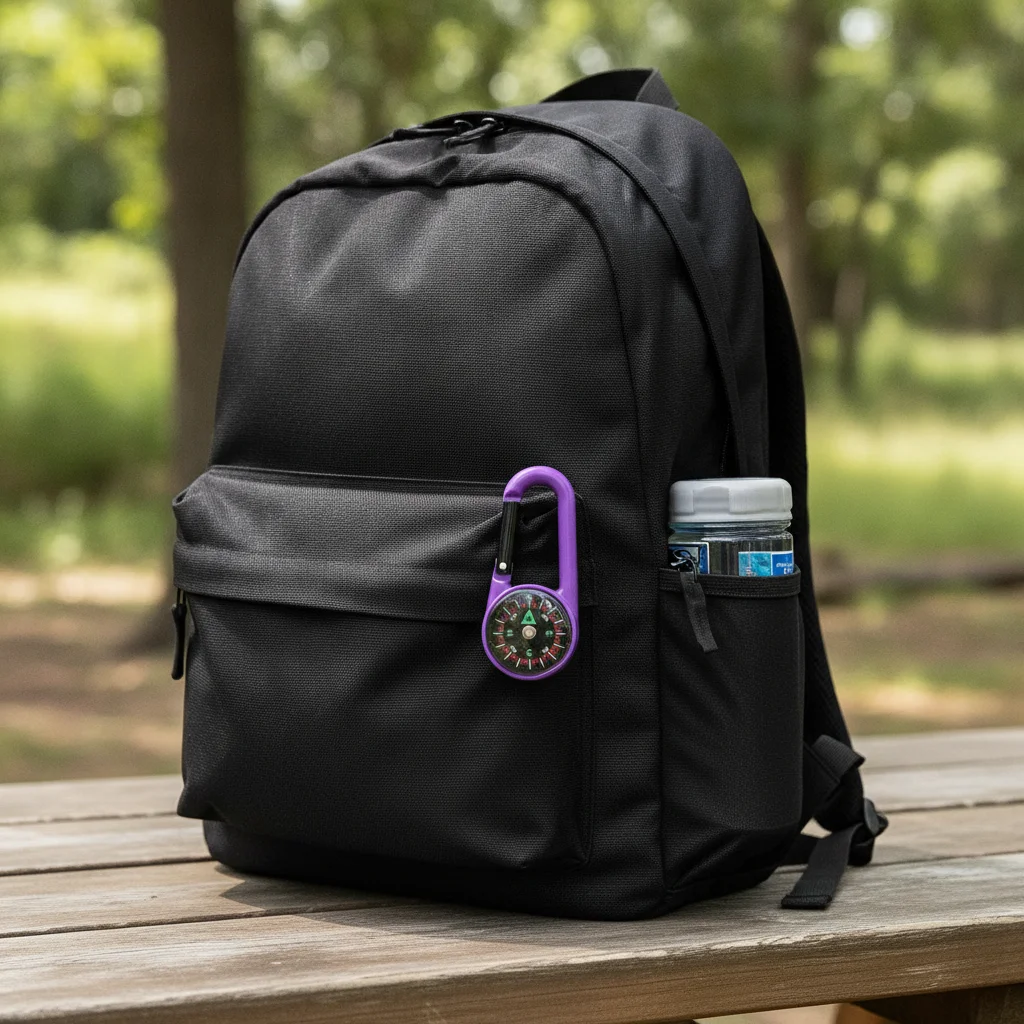 Travel Multifunctional Buckle Compass Plastic Snap Hook Survival Kit Hiking Compass Mini Compass Camping Compass Compass