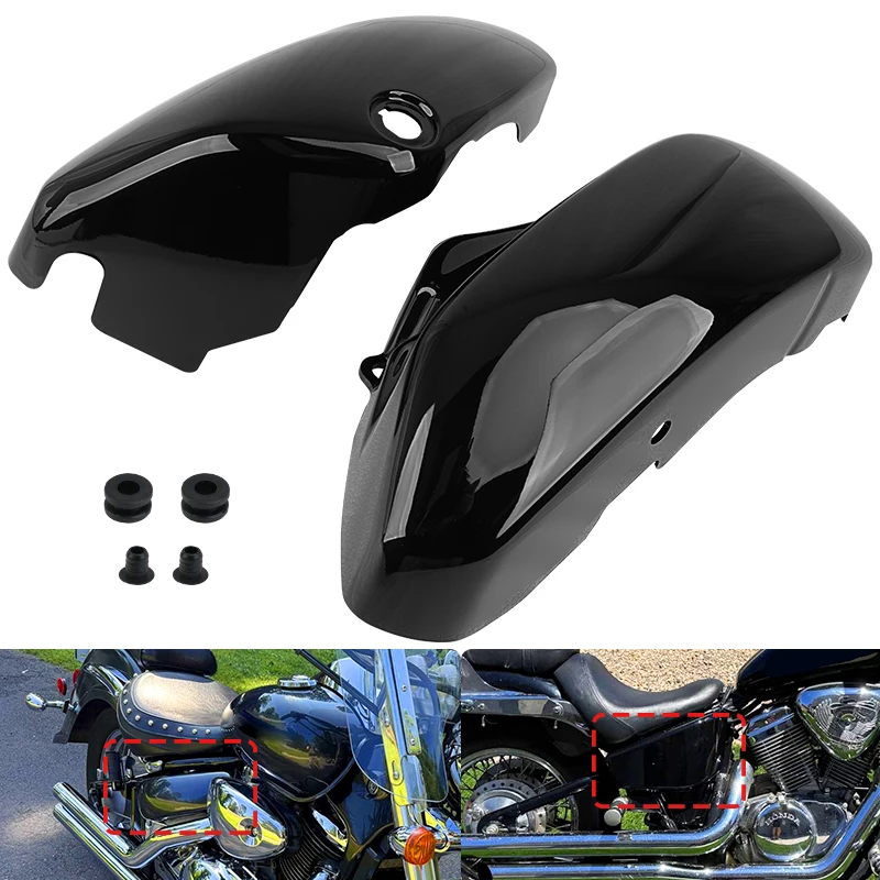 

Black Motorcycle Battery Side Cover For Suzuki Boulevard Voluisa C50 VL400 VL800 2001-2017 Left & Right Fairing Panel Protector