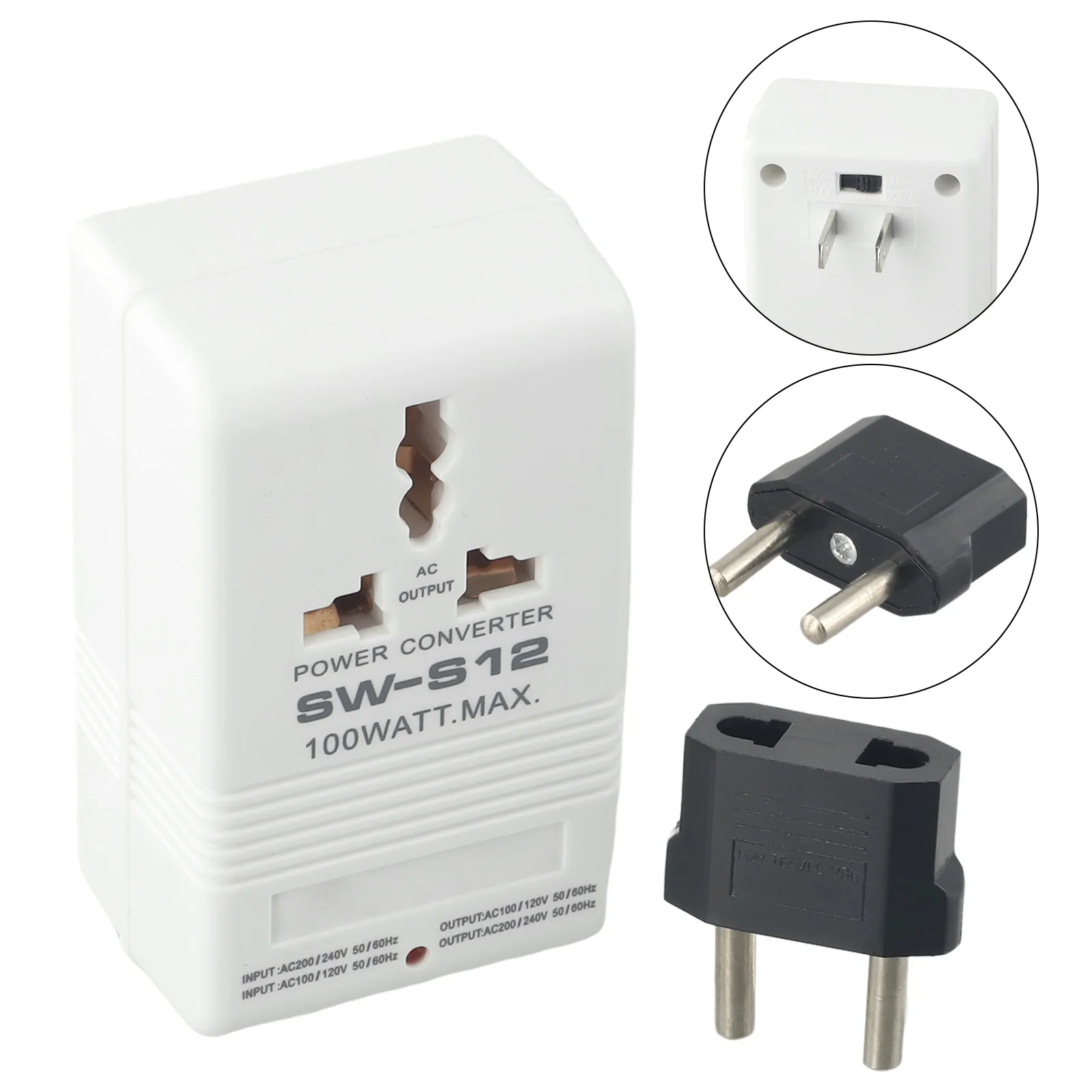 For 110V To 220V Step Up Down Voltage Converter Transformer 100W Power Adapter With EU For Small Home Appliances Travel