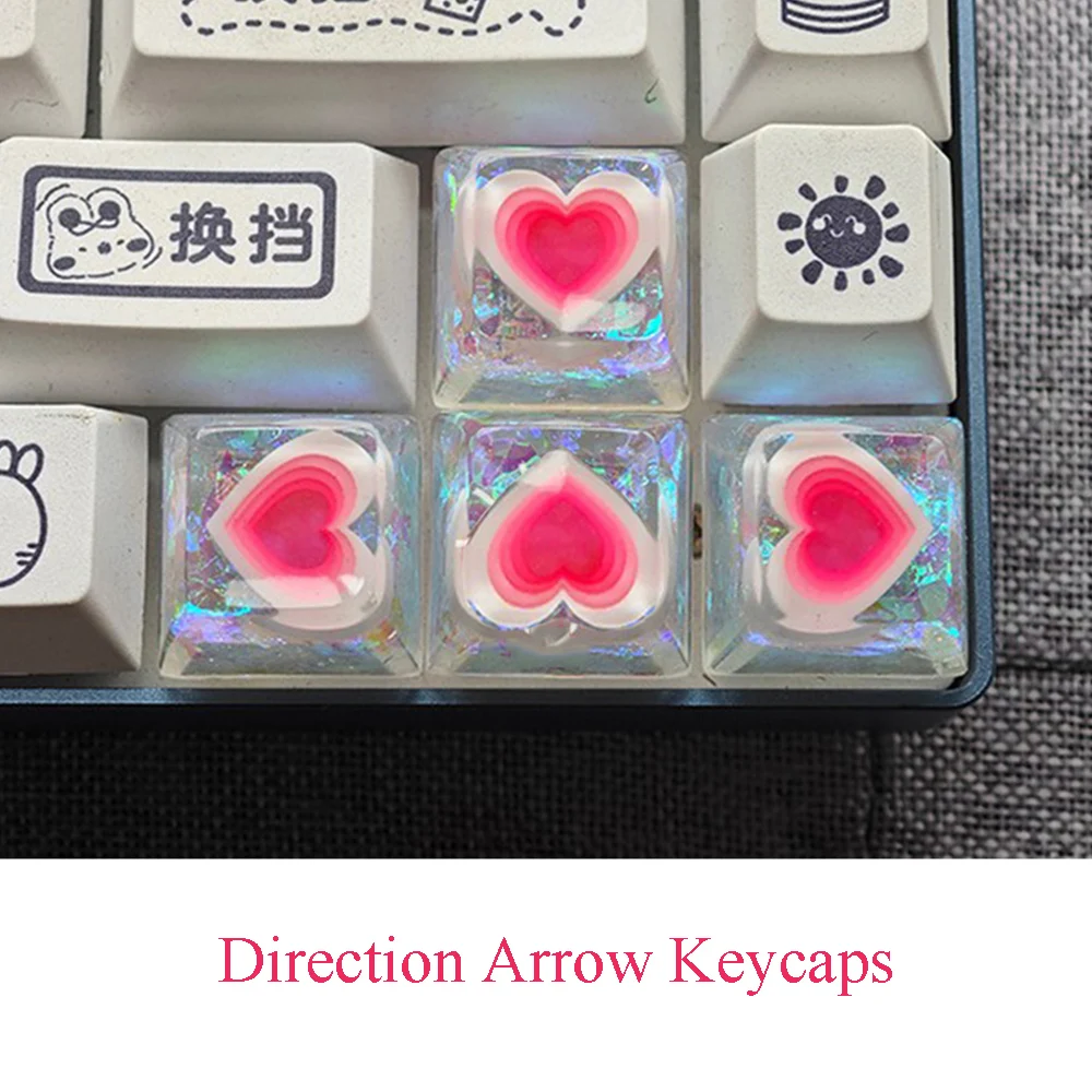 Hear Shaped Resin Keycaps SA R3 Profile Backlit Caps For Cross Switch Mechanical Keyboard ESC Direction Arrow Keycaps