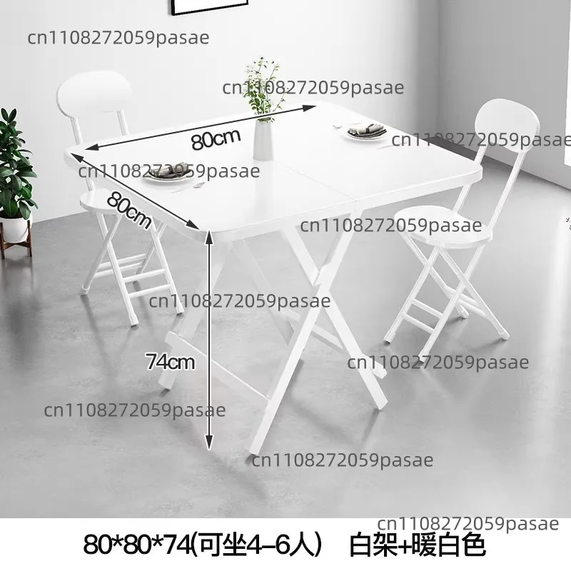 

Folding table small apartment household rectangular simple eating table stall portable table and chairs