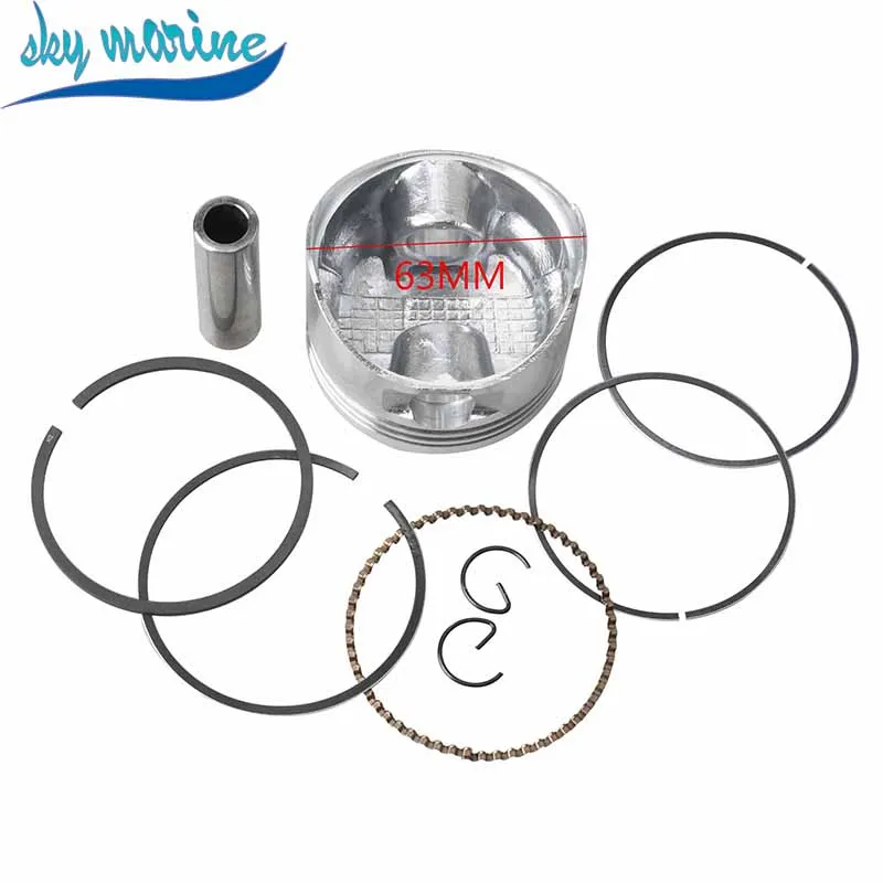 6AH-11631 Piston (Std) Set For Yamaha Parsun F9.9HP 15HP 20HP Boat Motor 63MM 6AH-11631-00 6AH-11603 Engine Accessories Parts