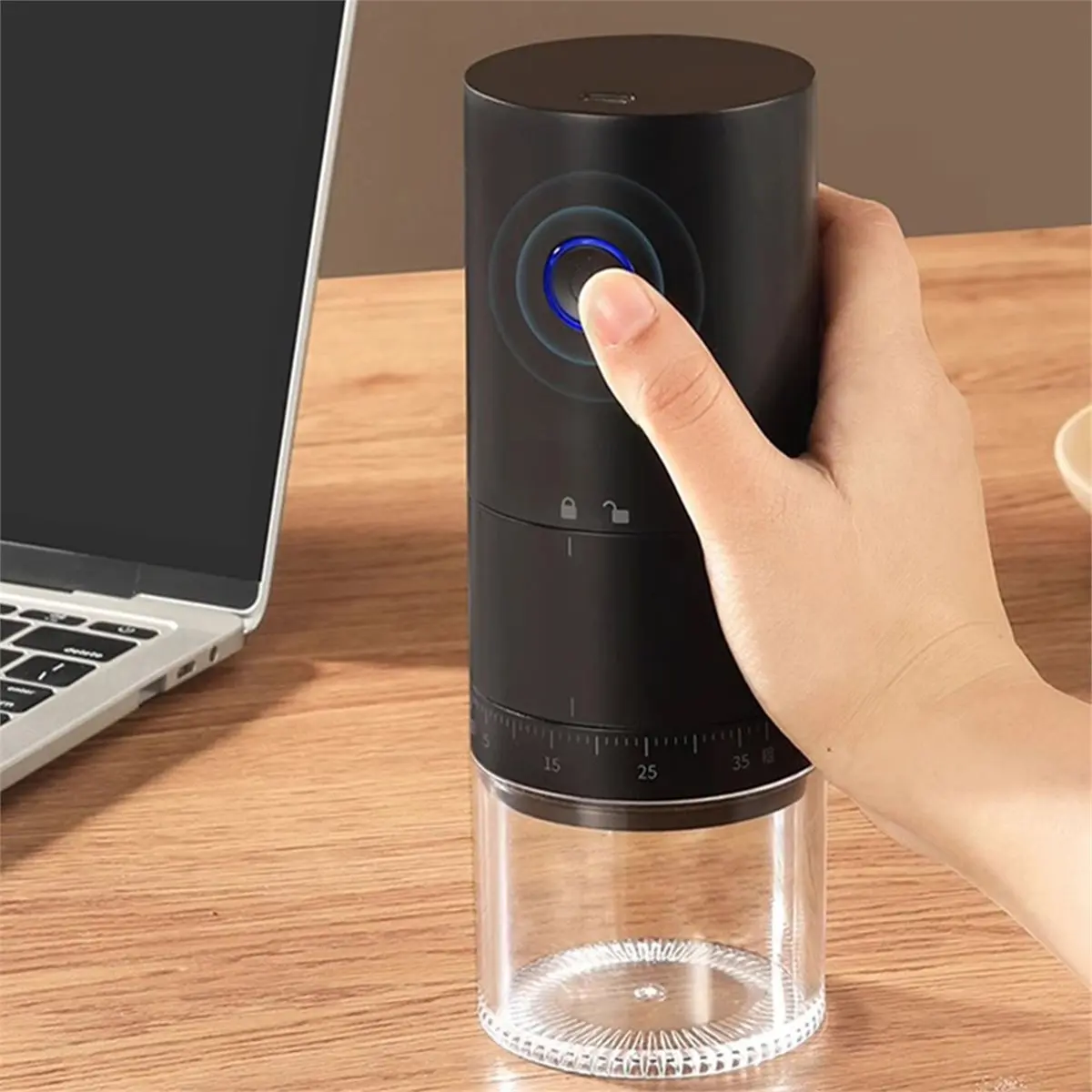 Electric Coffee Bean Grinder Rechargeable Automatic Grinder Portable Coffee Grinder with Ceramic Core