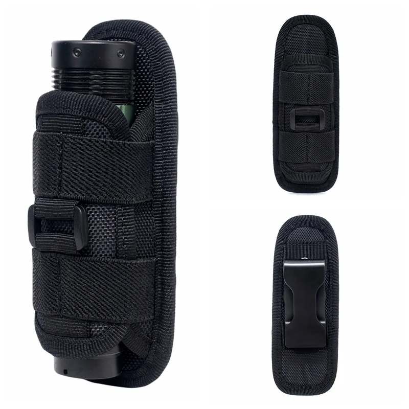 Tactical 360 Degrees Rotatable Flashlight Pouch Holster Torch Case Portable For Belt Torch Cover Holder Hunting Accessories