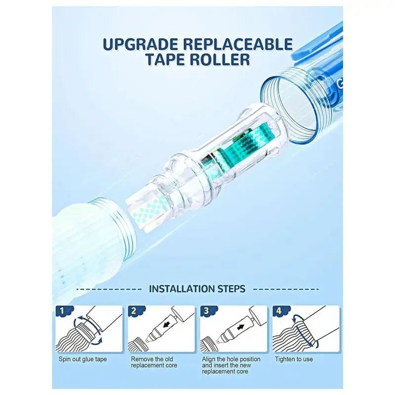 AT21-Scrapbook Tape Runner, Upgraded Replaceable Inner Double Sided Tape For Crafts