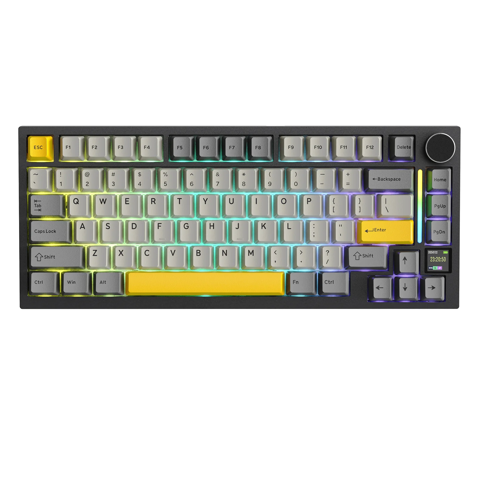Attack Shark X820Ultra Draadloos 75% mechanisch gamingtoetsenbord met scherm en knop Hot-swappable 2,4GHz/BT/bedraad RGB