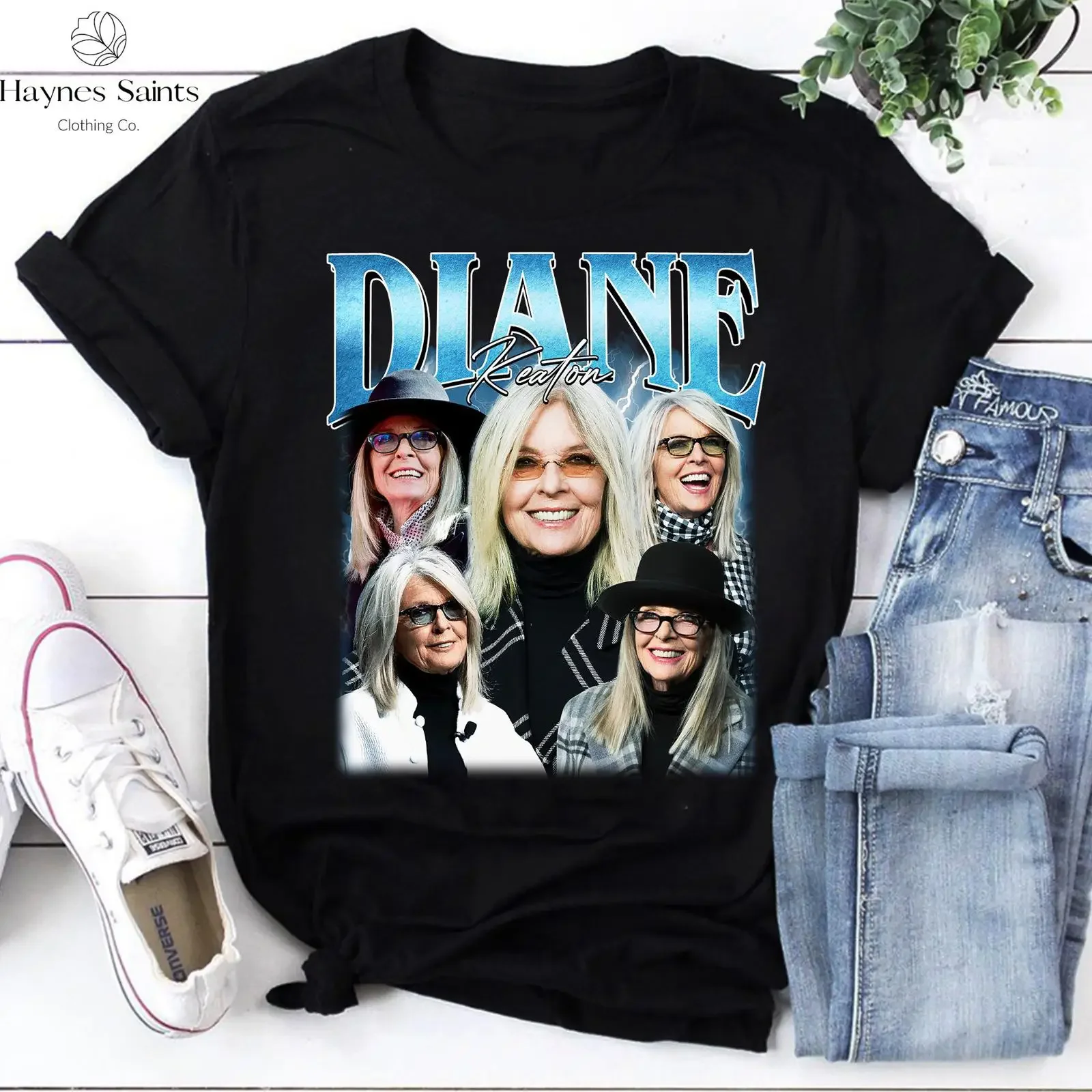 Diane Keaton Bootleg T Shirt Retro 90s Y2K Vintage Style Aesthetic for Movie Fans vintage Washed streetwear
