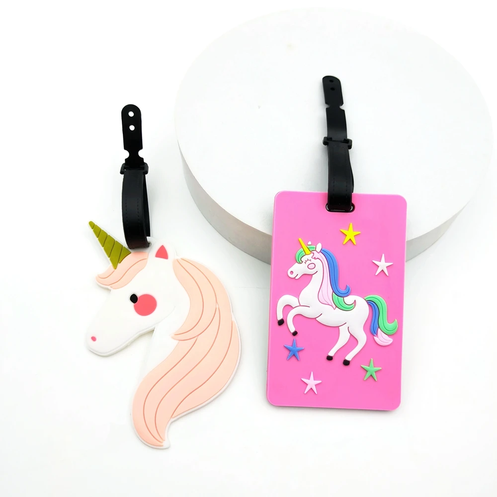 1pc/2pcs unicorn luggage tags for adult business trips, airport luggage, anti loss ID tags, pendants, name tags, men and women