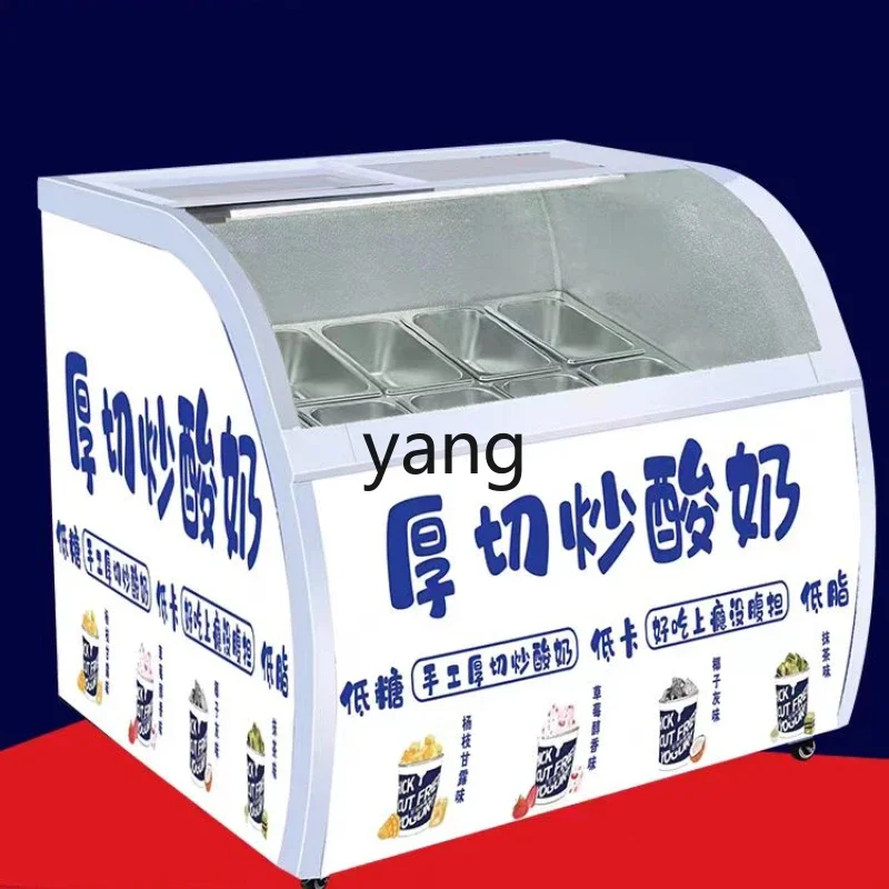 Yjq Thick Cut Fried Yogurt Display Ice Cream Cabinet Hard Manual Ice Candy Commercial Freezer