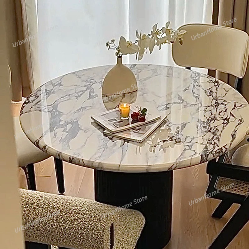 

Nordic Marble Dining Tables Modern Simple Luxury Design Round Table Solid Wood Table Legs Dining Room Furnitur Esstisch FYDT