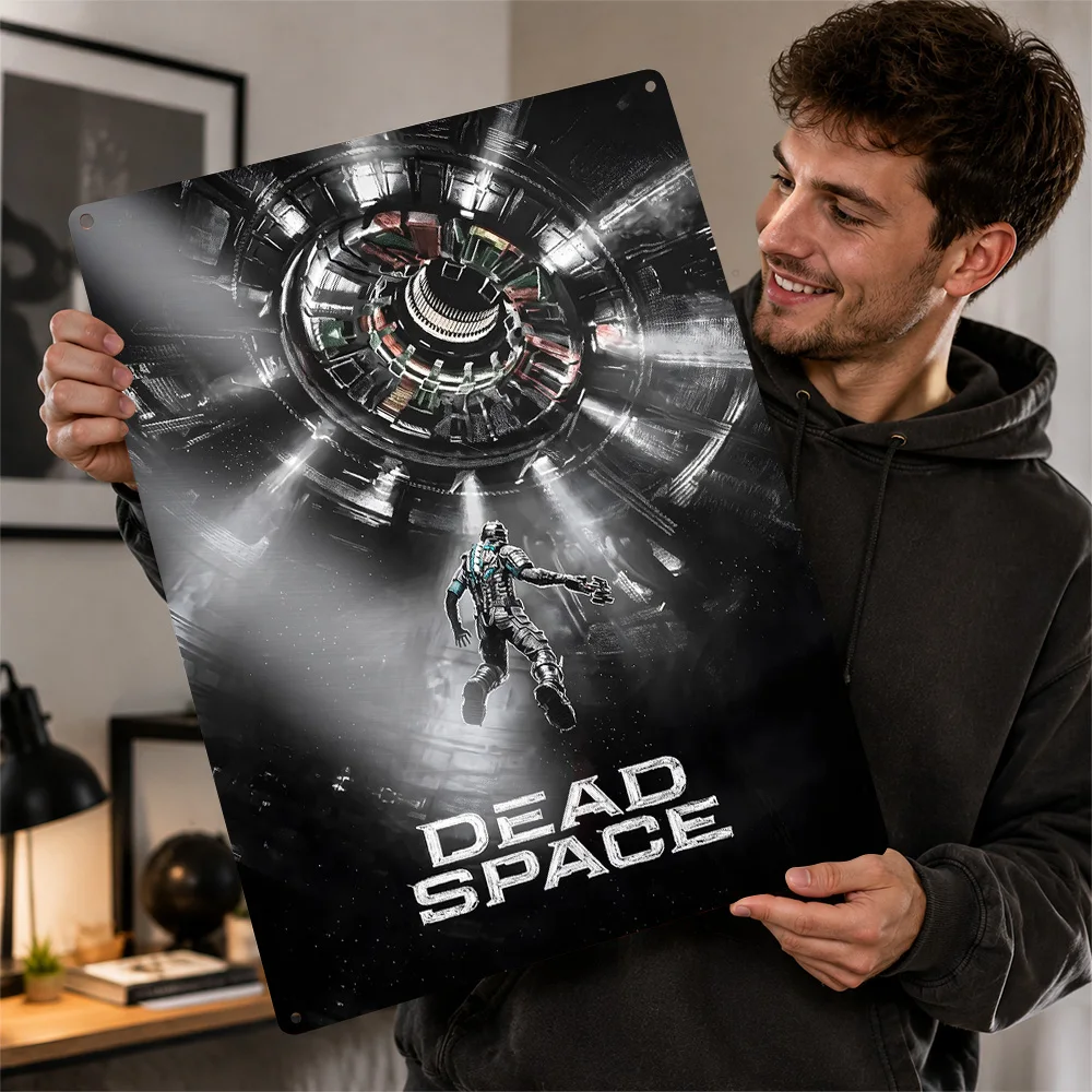 Dead Space Orbital Station Printed Poster Personalized Aluminum Metal Sign Dark Survival Tribute Wall Art For Media Room Decor