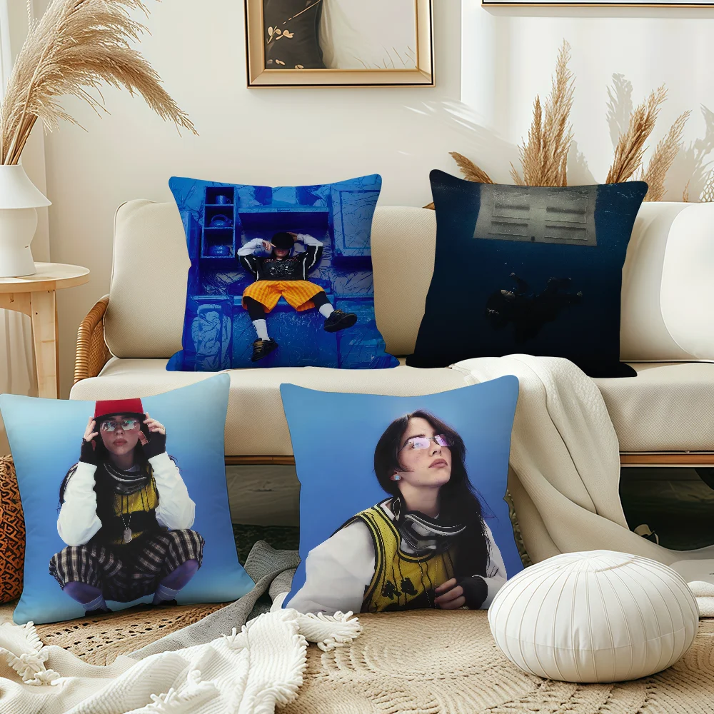Singer B-Billies E-Eilish-ES Music cushion cover Pillow Cover Decoration Room Home Sofa living Office Car Nordic Simplicity