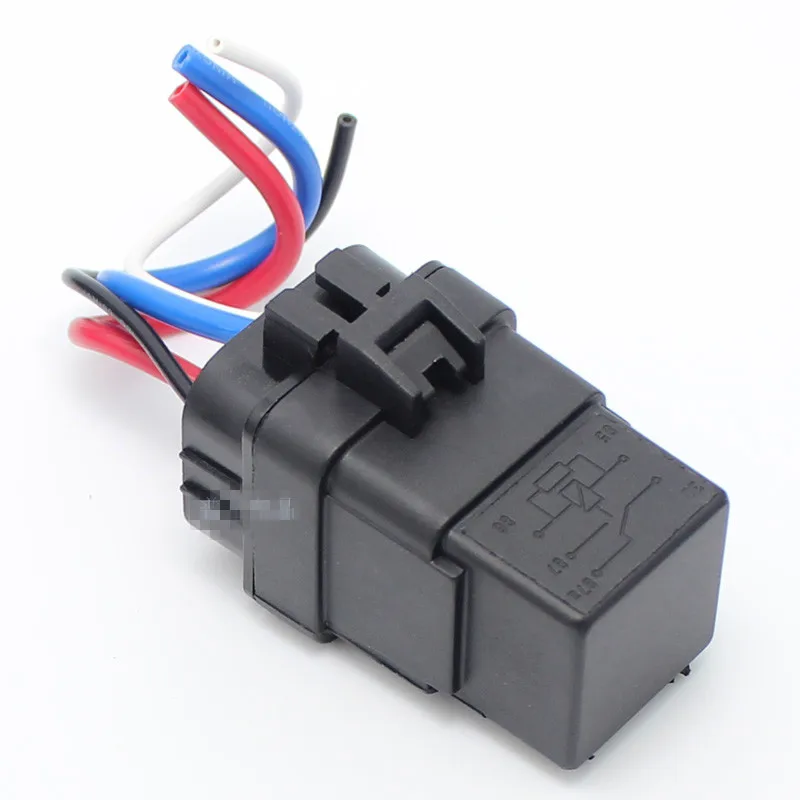 1+1 1+1 Car Auto Automobile Relay Sealed Waterproof Integrated Wired DC 12V/24V 40A 5Pin 4Pin SPDT Switch Auto Relay