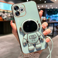 Electroplated Astronaut Shockproof Soft TPU Kickstand Case for Infinix Smart 8 Tecno Spark GO 2024 POP 8 20 20C Hot 40i