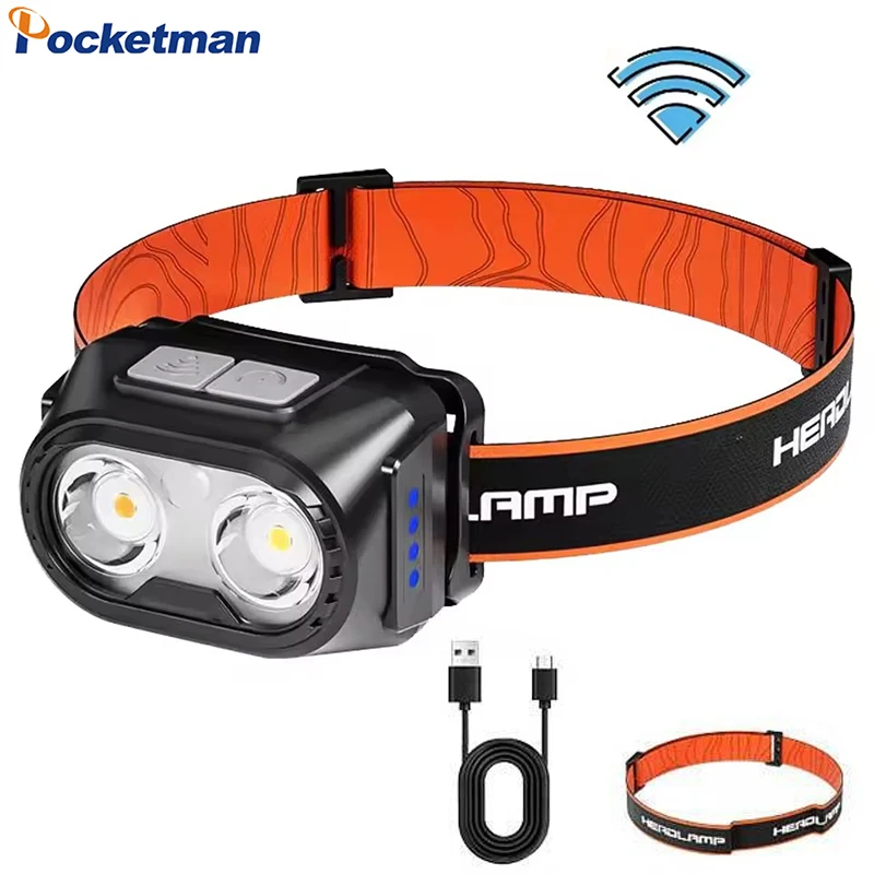 スマートモーションセンサー-led-ヘッドランプ-usb-充電式ヘッドライト超高輝度防水ヘッドランプ誘導ヘッド懐中電灯