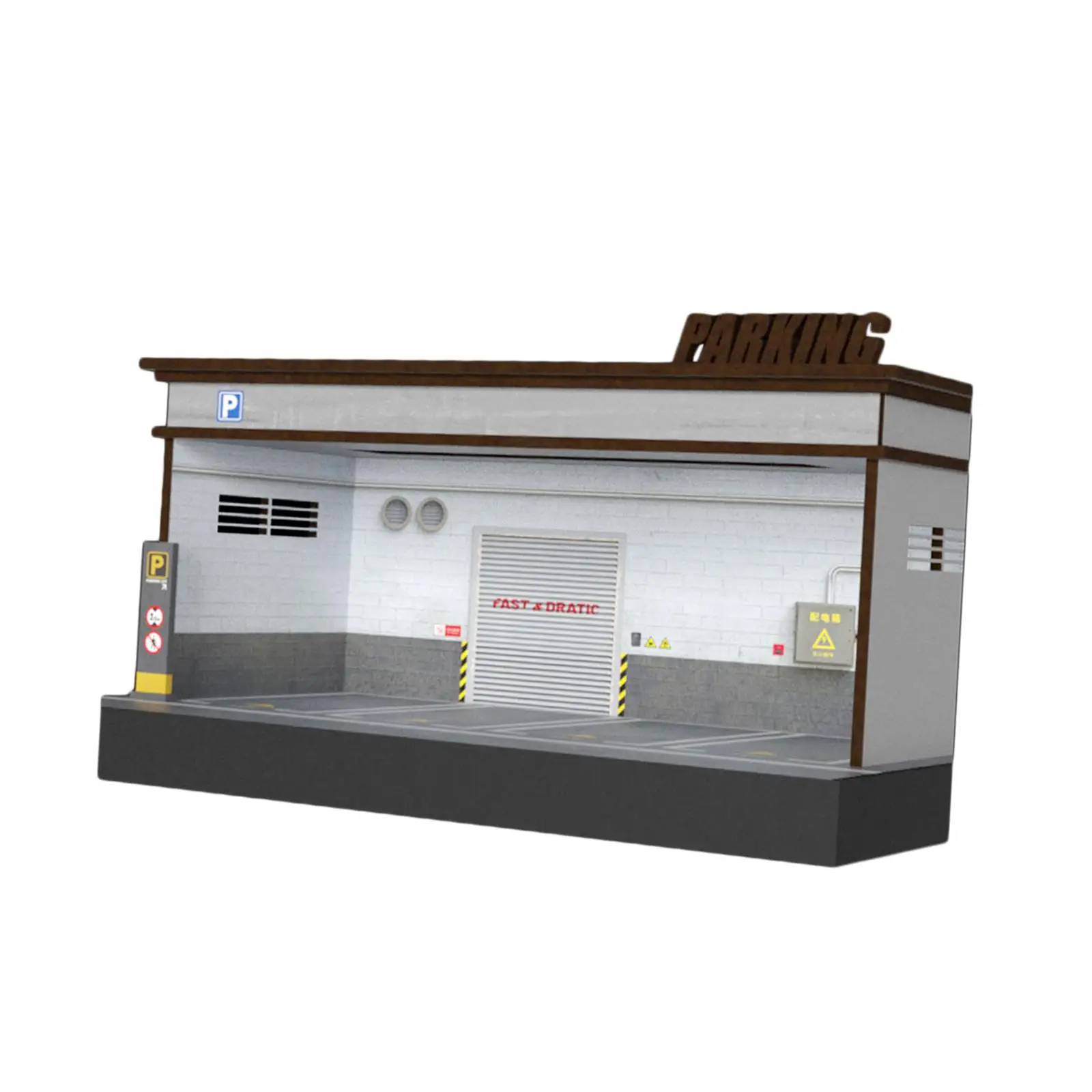 

Diorama Car Parking Lot Wooden Frame Desktop Decor Organizer Decorative Simulation 1:64 Scale Diecast Vehicle Model Display Case