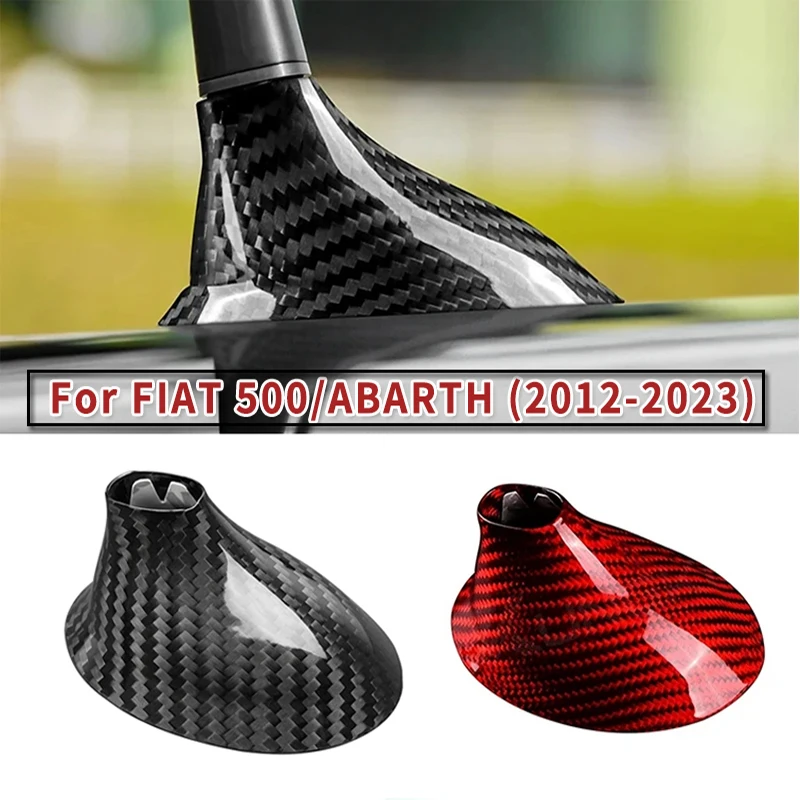 

Real Hard Carbon Fiber Sticker For Fiat 500 Abarth 595 2012-2023 Car Roof Antenna Shark Fin Cover Trim For Fiat 500 Accessories