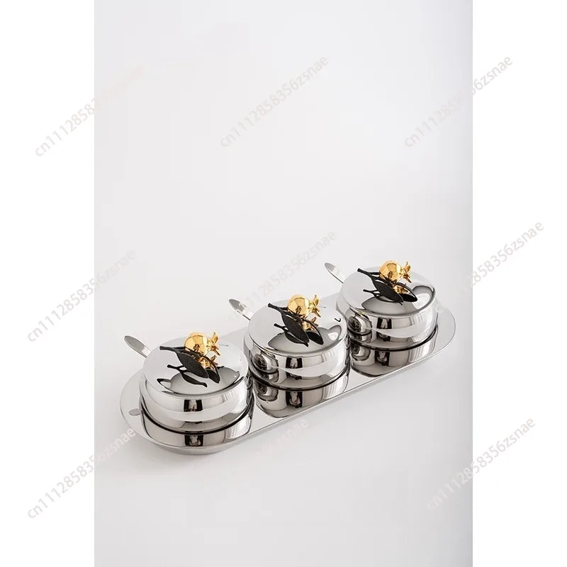 Light Luxury Stainless Steel Fruit Nut Tray, Household Tea Table Snack Plate, Decor Ornament for Hotel & Show Flat