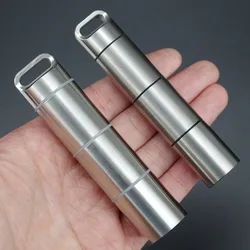 Waterproof Stainless Steel Sealed Capsule with Necklace Portable Keychain Pill Box Camping Firstaid Travel Outdoor Organizer