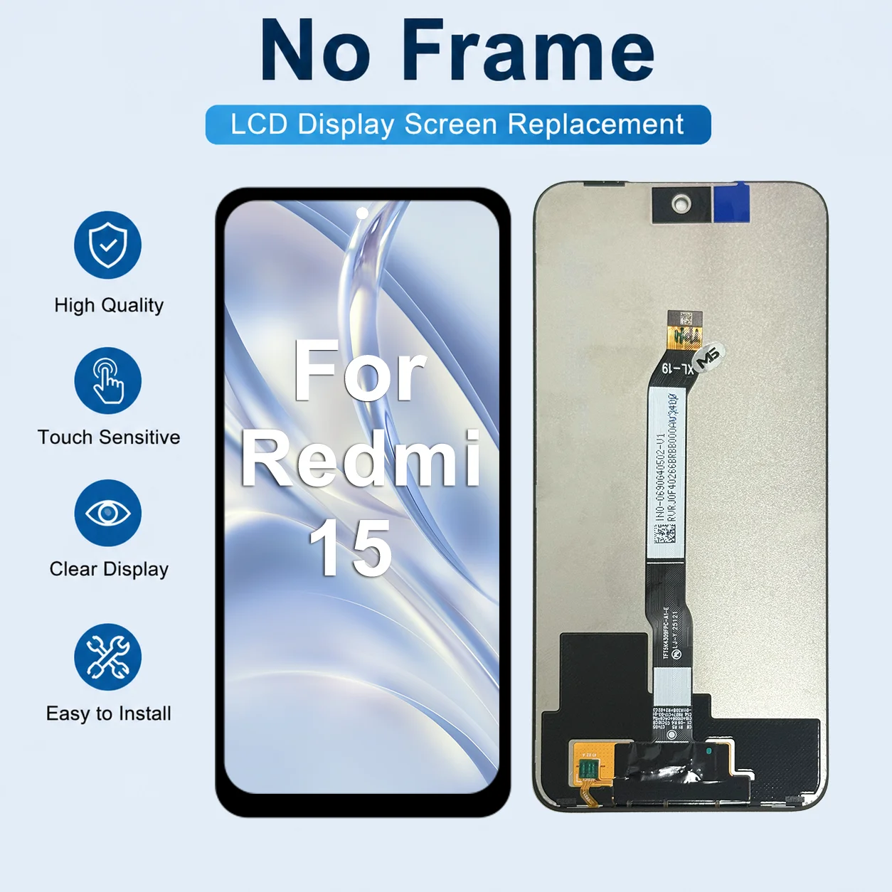 IPS For Xiaomi Redmi 15 4G Display 25062RN2DE Touch Screen Digitizer Assembly For Redmi 15 5G LCD 25057RN09E Replacement Parts
