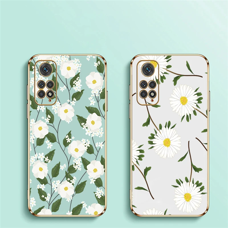 سيليكون الزهور طباعة جراب هاتف ل Xiaomi Redmi نوت 11 4G 11S 10S 10 لايت 8 9 برو ماكس 9S 11E 11T 10T تصفيح غطاء من البولي يوريثان #2