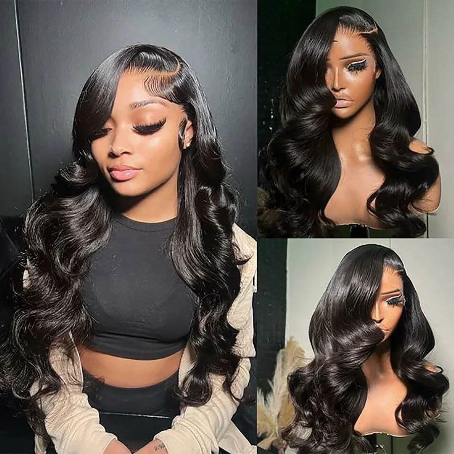 

Body Wave 13x6 HD Lace Frontal Wig Brazilian 30 38 Inch Body 200 Density 13x4 Transparent Lace Frontal Human Hair Wigs For Women