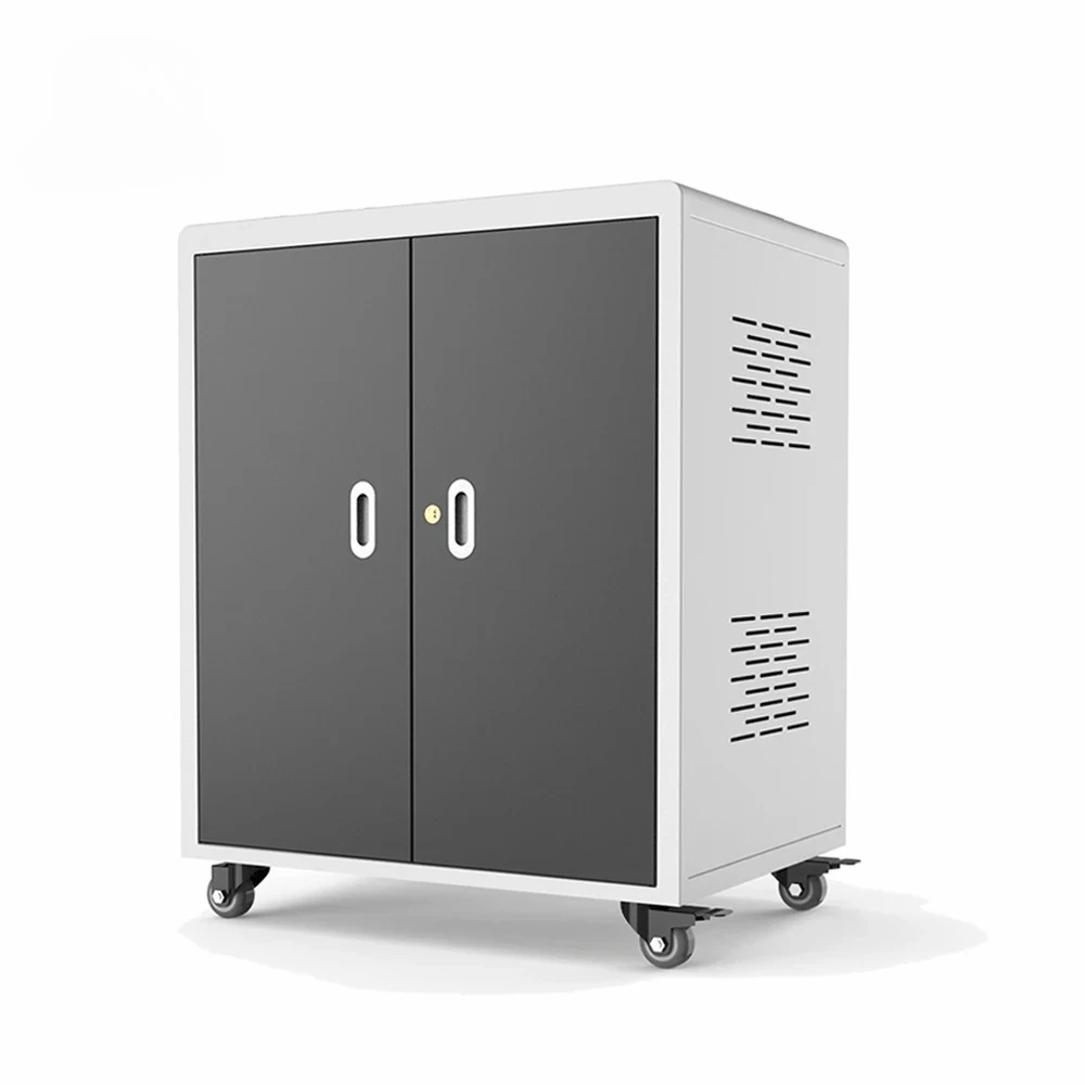 High-quality Double-door Charging Trolley Cabinet, Portable Laptop Charging Cabinet