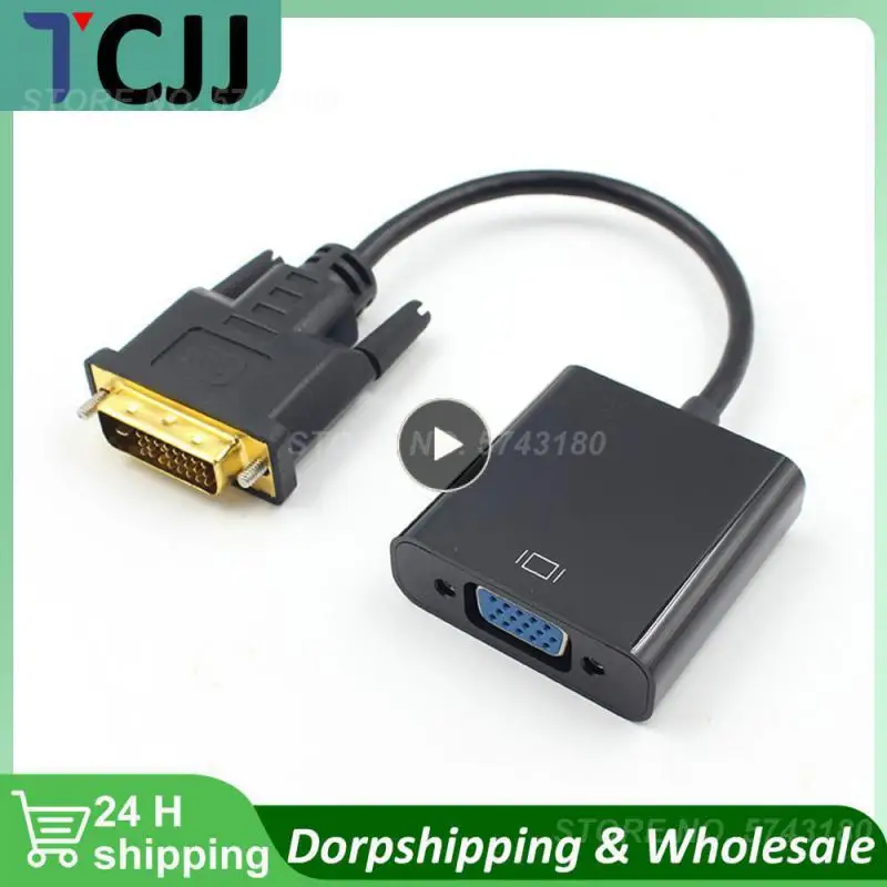 Full 1080P DVI-D DVI To VGA Adapter Video Cable Converter 24+1 25Pin to 15Pin Cable Converter for PC Computer Monitor