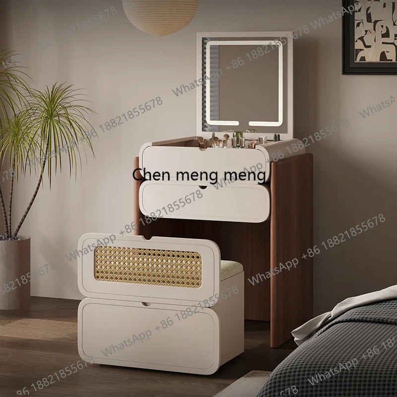 

Drawers Mirror Vanity Table Light White Luxury Modern Dressing Table Cosmetics Jewelry Coffee Penteadeira Postmodern Furniture