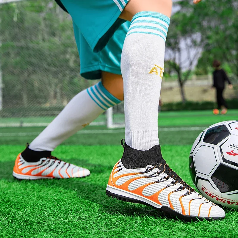 Männer Fußball Schuhe Sport FG/TF Outdoor Fußball Stiefel Training Jungen Spiel Rutschfeste Lange Spikes Stollen Indoor Futsal komfortable – Detail 11
