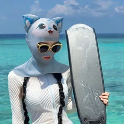 Swiming Caps Sun Protections Full Face Mask Diving Caps Diving Facekini Elastic Swim Caps Head Neck Cover for Water Sports