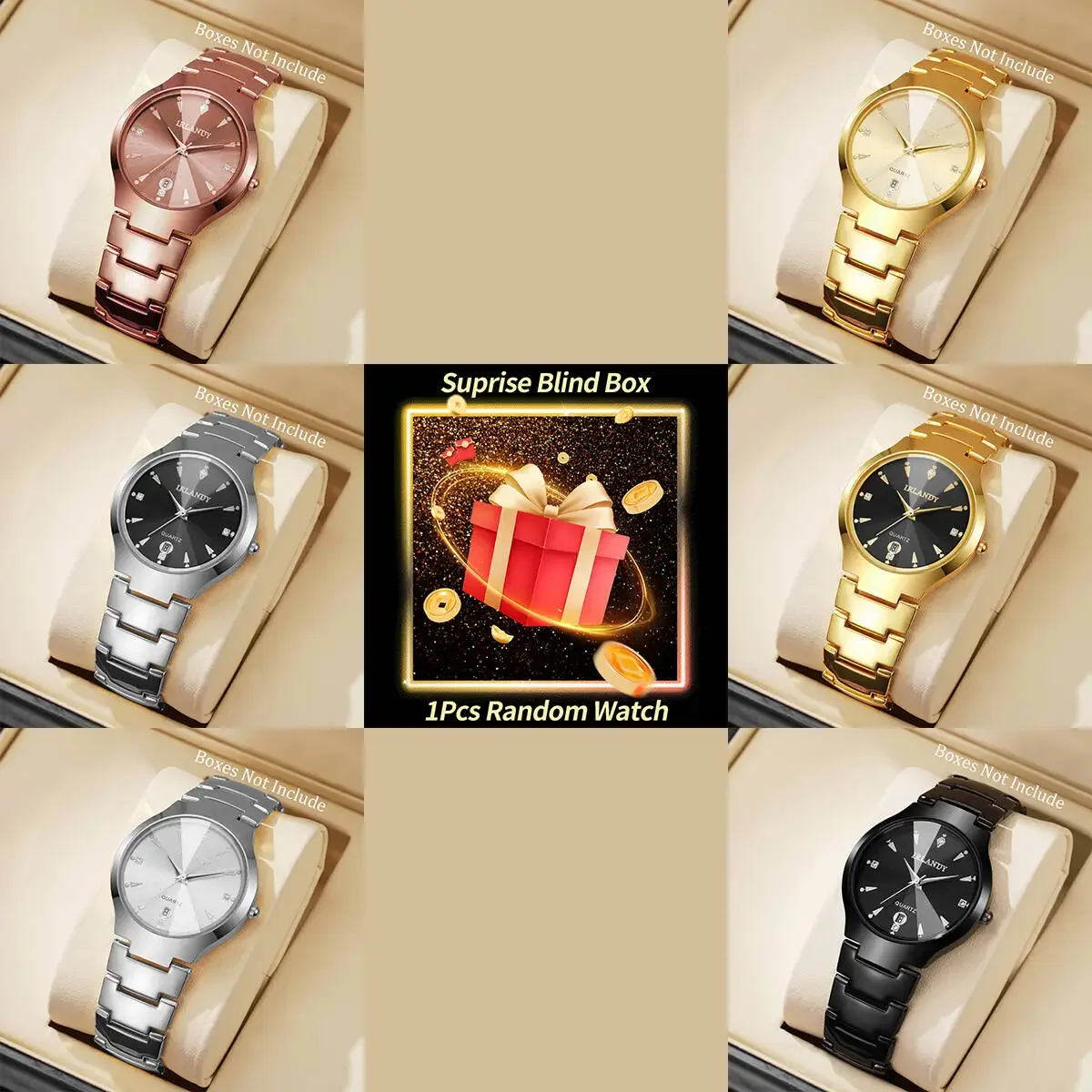 

1 шт., загадочные часы-сюрприз, слепая коробка-модный календарь, кварцевые часы, мужские деловые часы Reloj Hombre (без коробки)