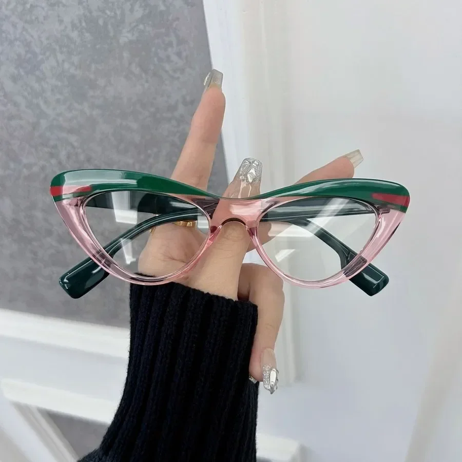 Fashion Trendy Cat Eye Eyeglasses Frames Women Men Transparent Clear Brand Designer Optical Beautiful Frame Oculos