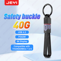 JEYI USB 4.0 FPC Cable with Buckle, 40Gbps Data Transfer Wire 60W PD 8K HD Display USB-C Flat Cable for MacBook, Laptop, Tablet