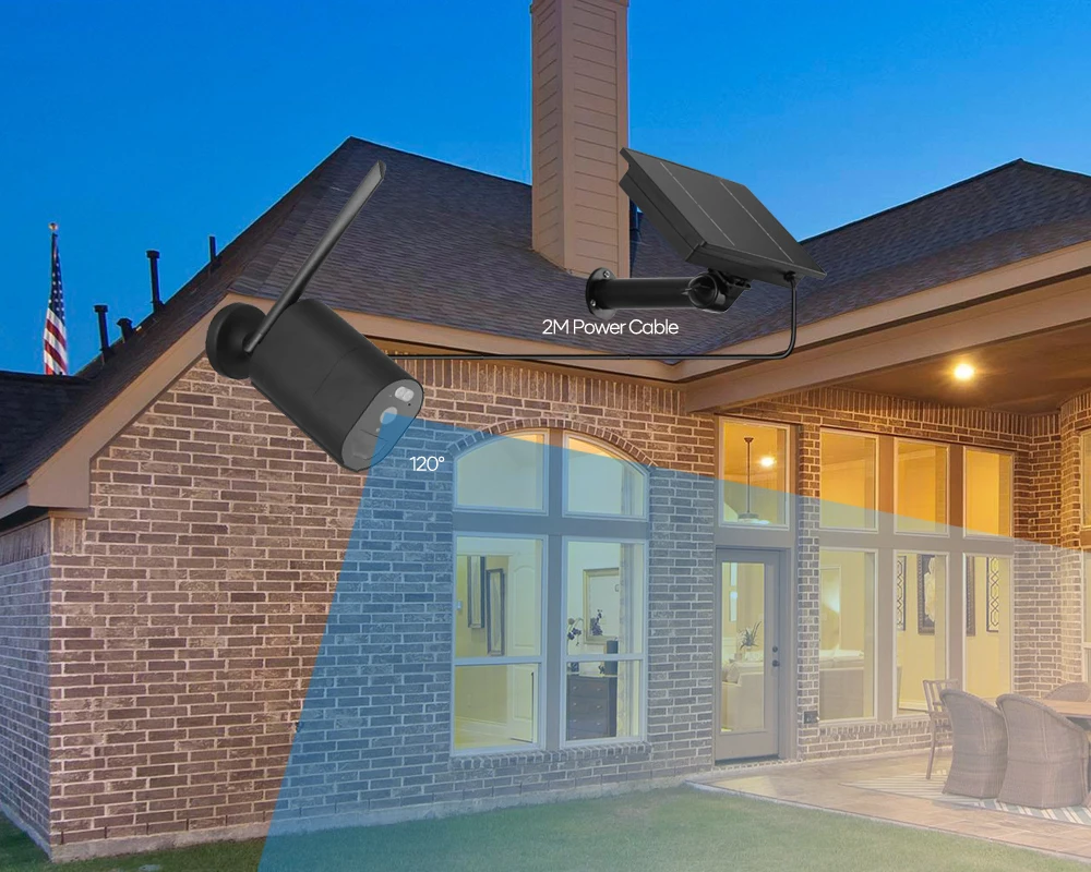 4G SIM كاميرا تعمل بالطاقة الشمسية واي فاي أمن الوطن في الهواء الطلق 1080P HD PIR كشف اللون للرؤية الليلية مراقبة لوحة طاقة شمسية بطارية الكاميرا #6