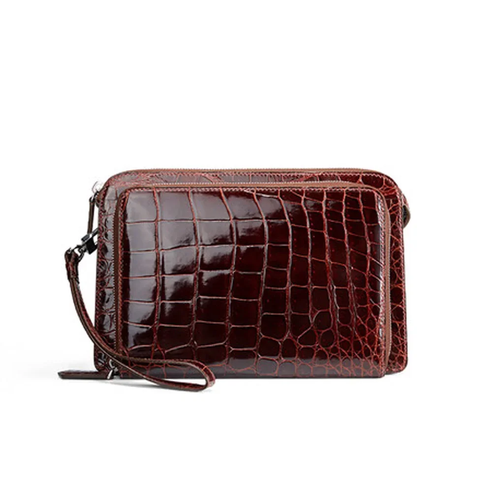 Gete krokodil handgemaakte dameshandtas Heren lederen zakelijke vrijetijdshandtas met grote capaciteit