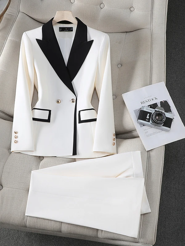 Black Casual Women's Suit Jacket 2026 New Autumn Winter Versatile Fashionable High-End Design Commute Style Long Sleeve Coat
