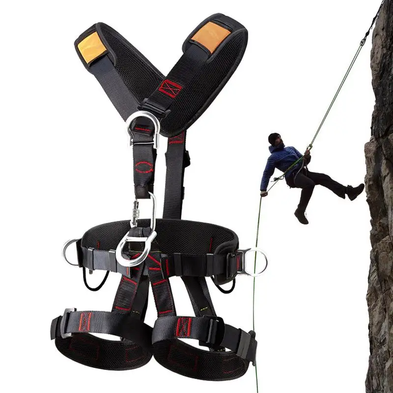 Safety Harness Fall Protection Kit Five-point Safety Belt With Adjustable Buckles Detachable Fall Harness For Men Tree Climbing