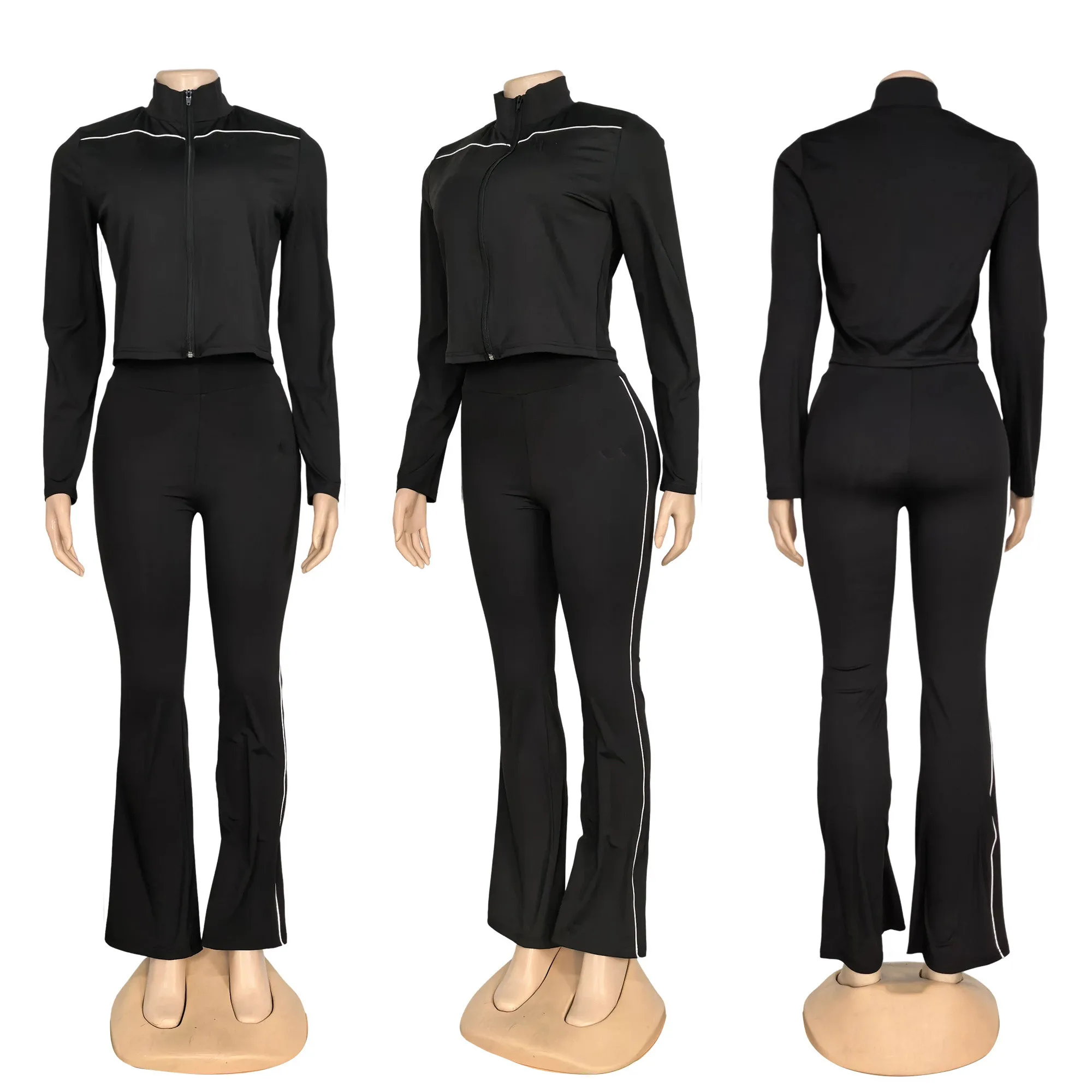 

J5278 Женский модный комплект для йоги с цветными блоками — бесшовный высокоэластичный костюм для фитнеса для повседневного бега и спорта (тройка)